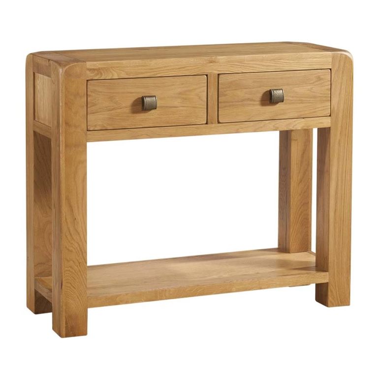 Curve Console Table - 2 Drawer - Oak