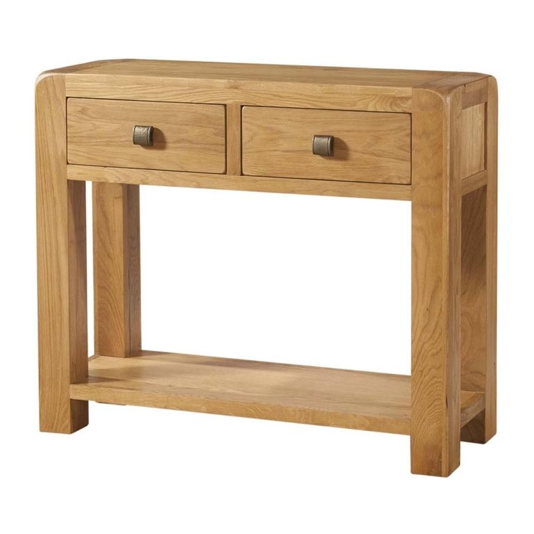 Curve Console Table - 2 Drawer - Oak