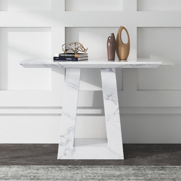 Milan White Marble Console Table