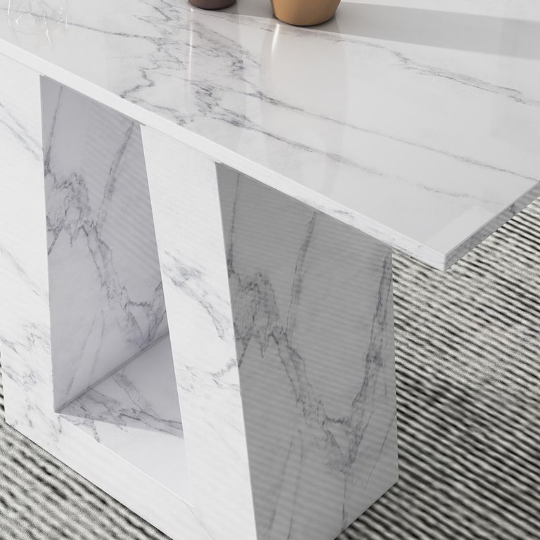 Milan White Marble Console Table