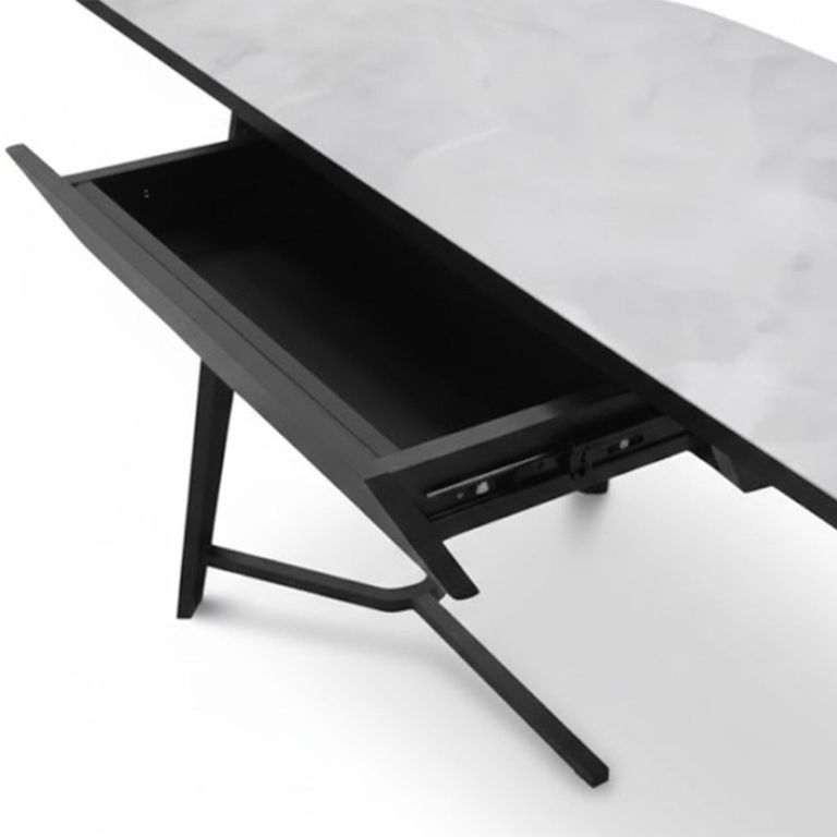 Cassino Console Table - 1 Drawer - Grey Glass