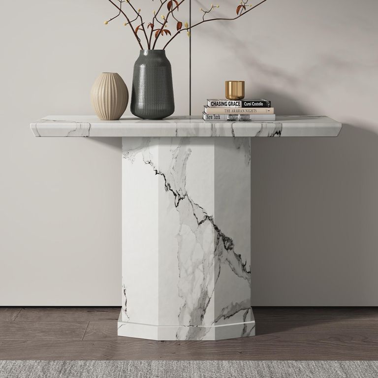 Naples Console Table - White Marble