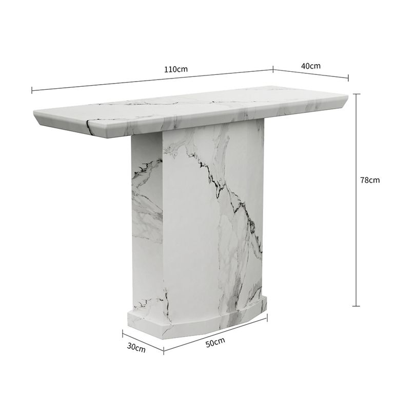 Naples Console Table - White Marble