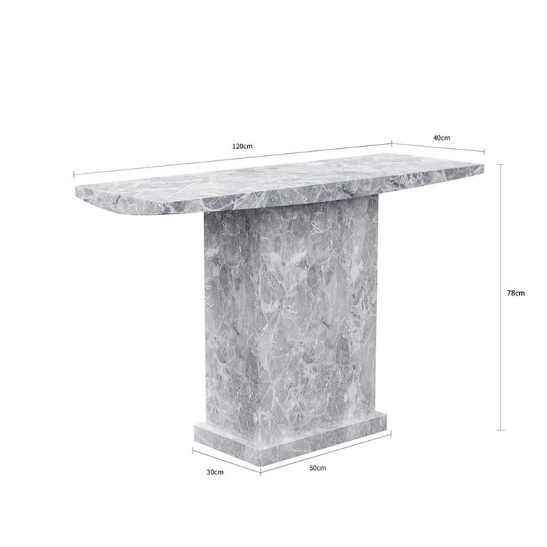 Turin Console Table - Grey Marble