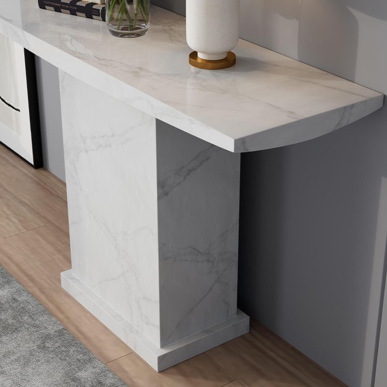 Turin Console Table - White Marble