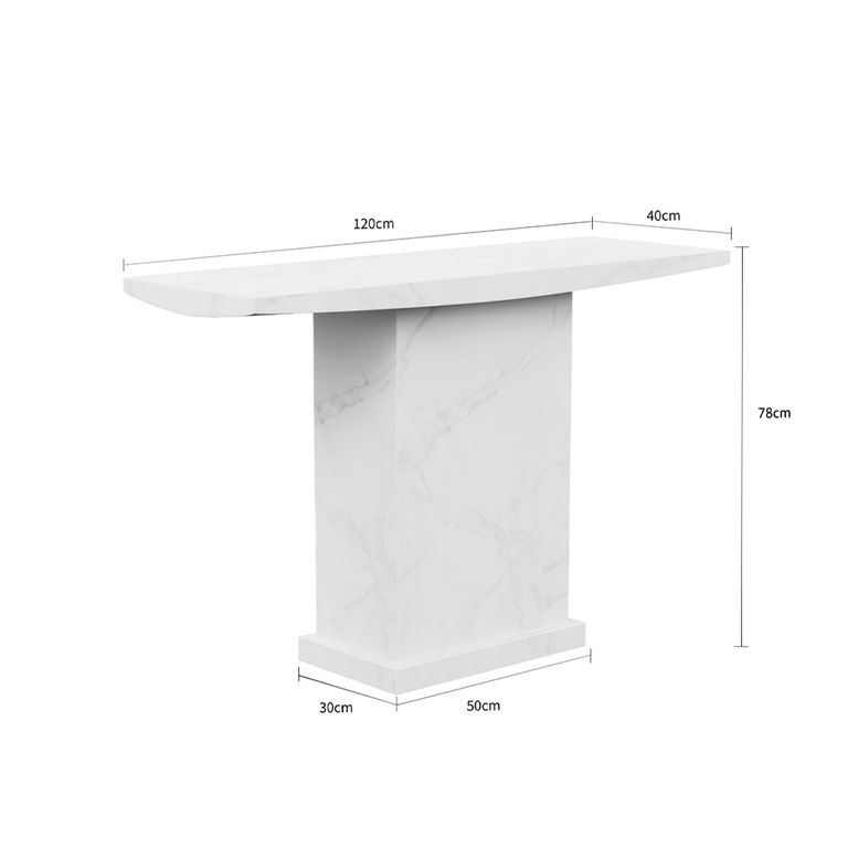 Turin Console Table - White Marble