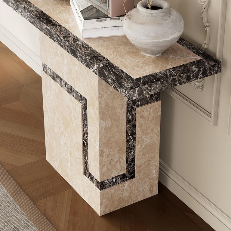 Venice Console Table - Cream Marble