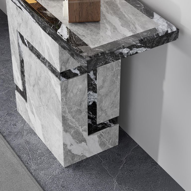 Venice Console Table - Armani Grey Engineered Marble