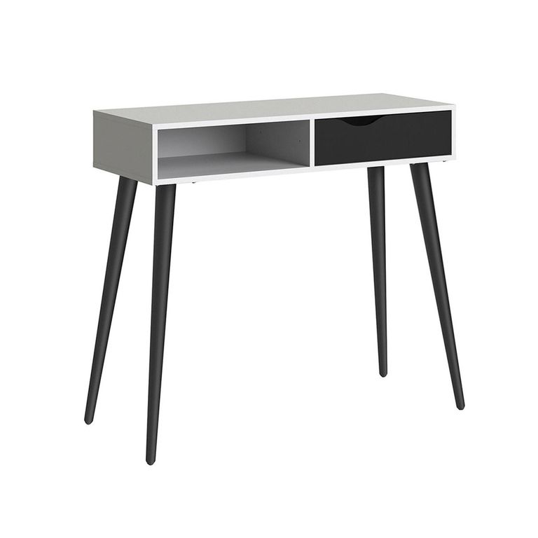 Oslo Console Table - 1 Drawer - White and Black