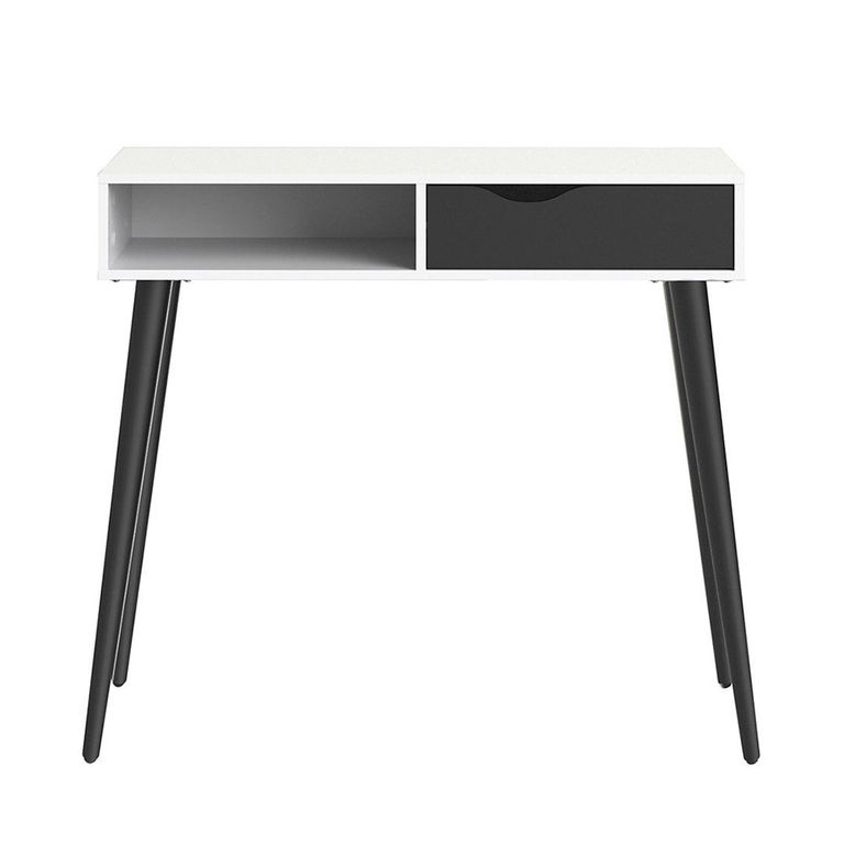 Oslo Console Table - 1 Drawer - White and Black