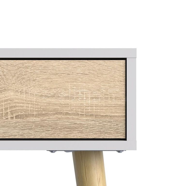 Oslo Console Table - 1 Drawer - White and Oak