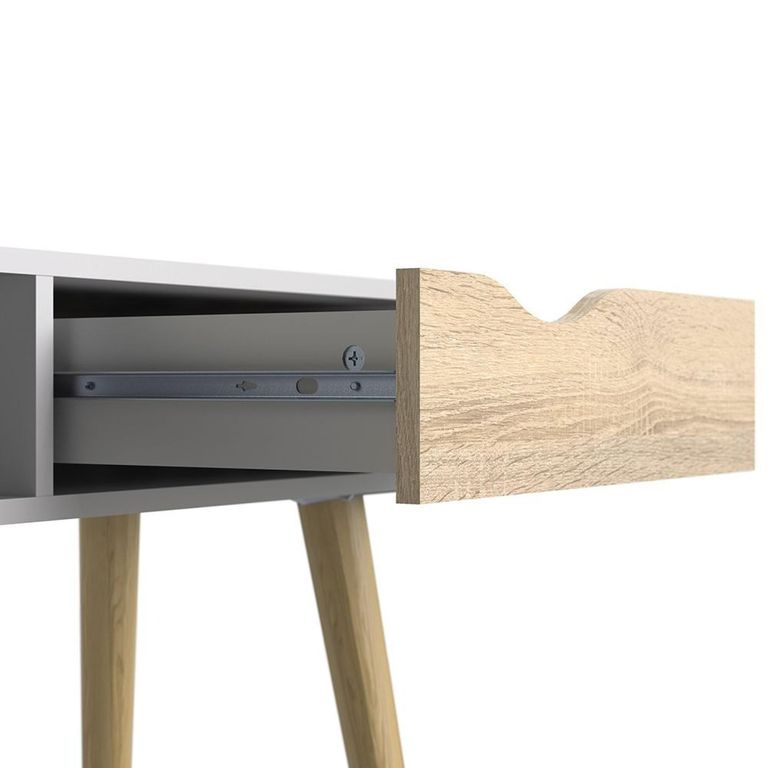 Oslo Console Table - 1 Drawer - White and Oak