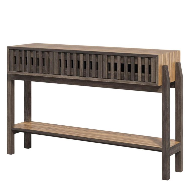 Abigail Ahern Batten Console Table - 3 Drawer - Zebrano Veneer