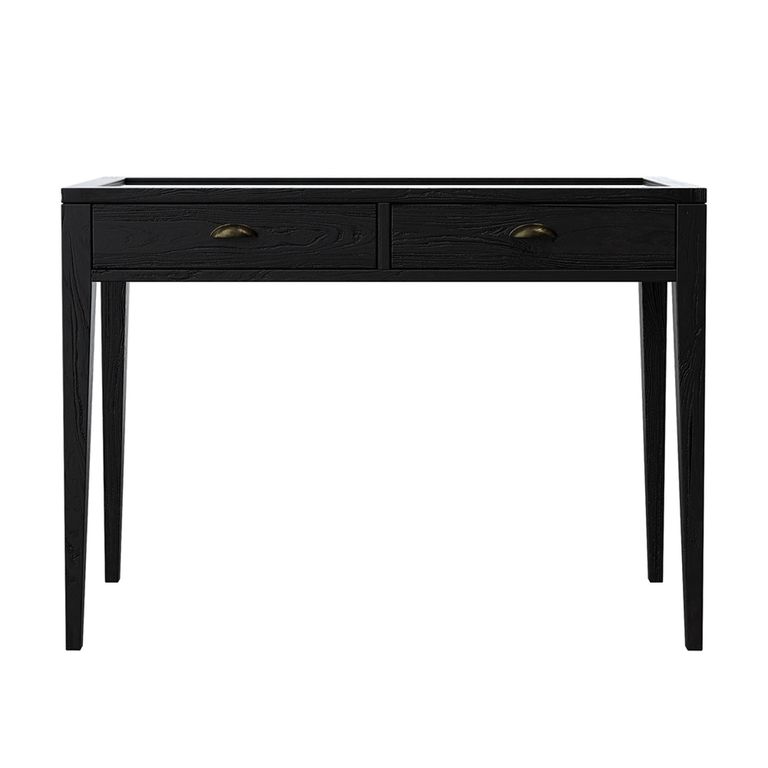 Elmhurst Console Table - 1 Door 2 Drawer - Black and Glass