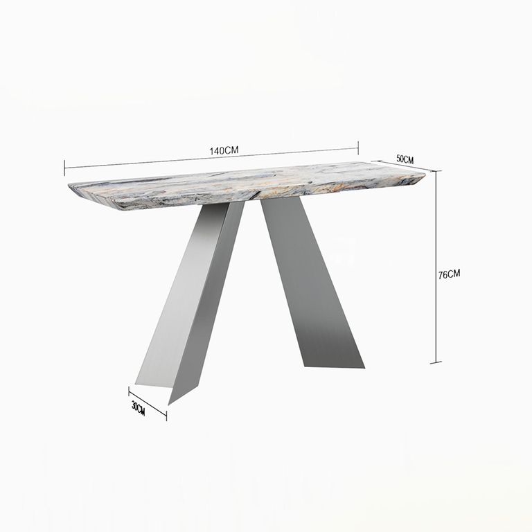 Taurus Console Table - Beige Marble - Dark Grey Base
