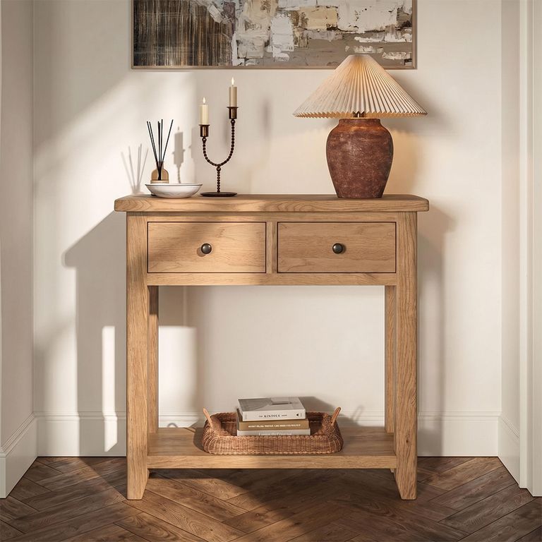 Appleby Console Table - 2 Drawer - Oak