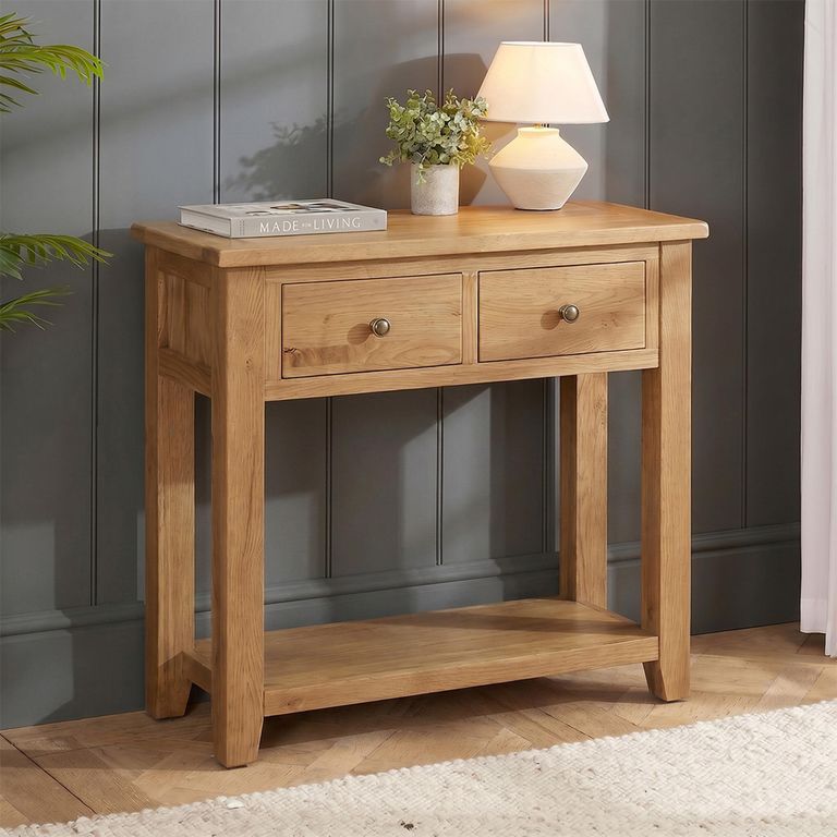 Appleby Console Table - 2 Drawer - Petite Oak
