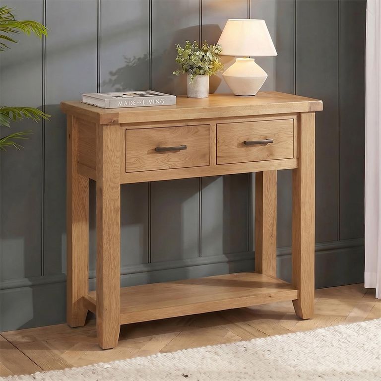 Hampshire Oak Console Table - 2 Drawer