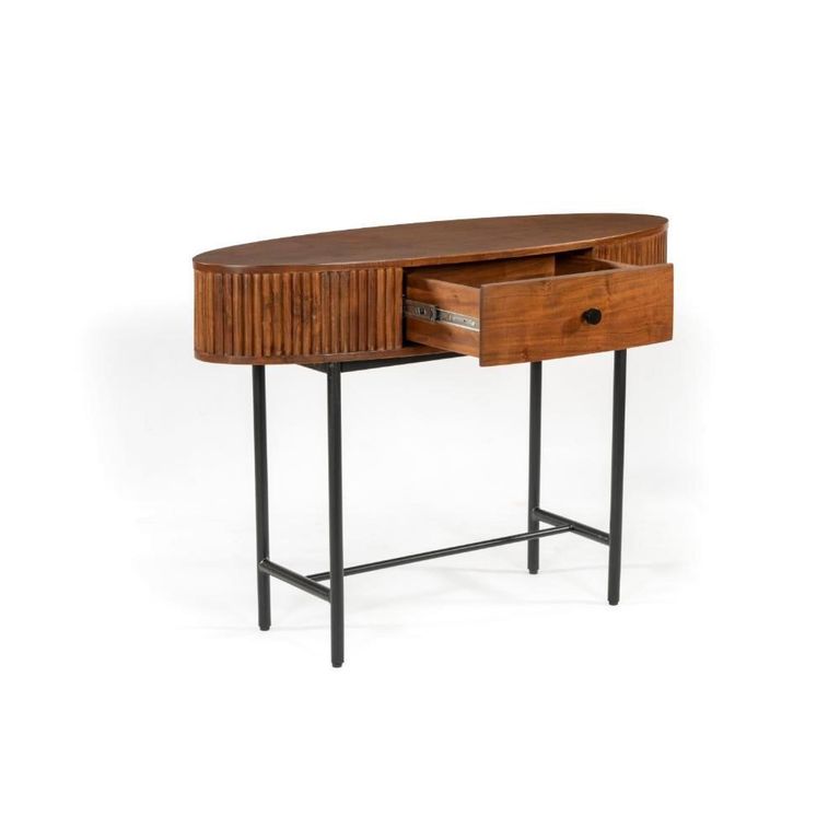 Panama Acacia Wood Console Table - 1 Drawer