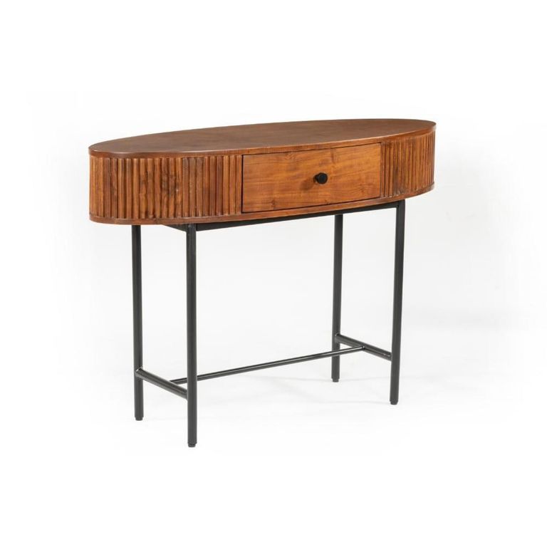 Panama Acacia Wood Console Table - 1 Drawer