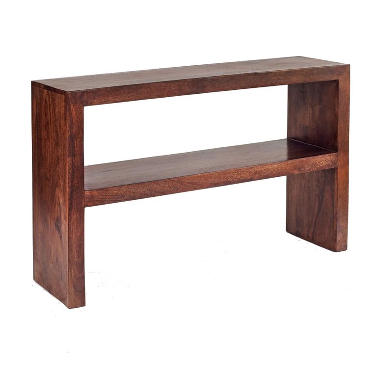 Dakota Console Table - with Shelf - Dark Mango Wood