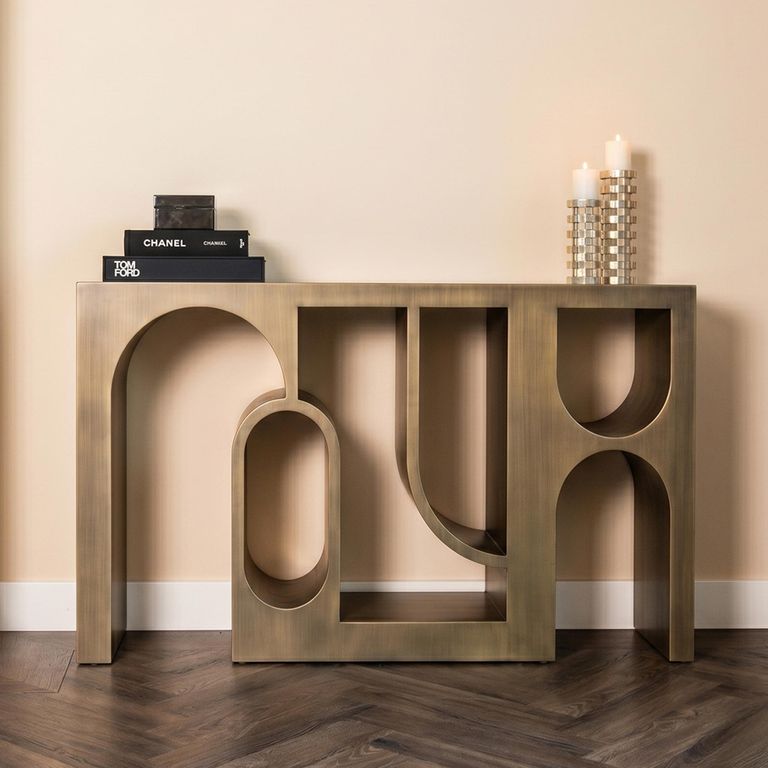 Lugano Console Table - Brushed Gold - Metal