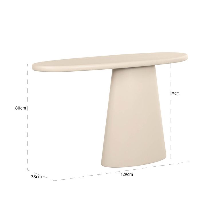Clayton Lime Plaster Curved Console Table
