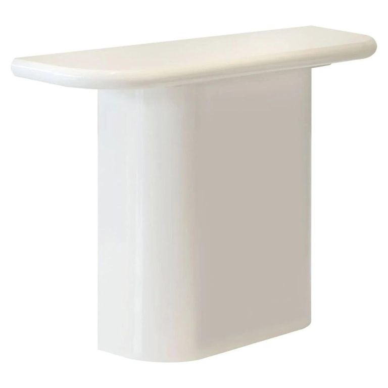 Blake Curved Console Table - Half Moon - Coconut Milk