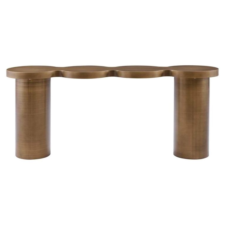 Bubba Console Table - Abstract - Brushed Gold - Metal