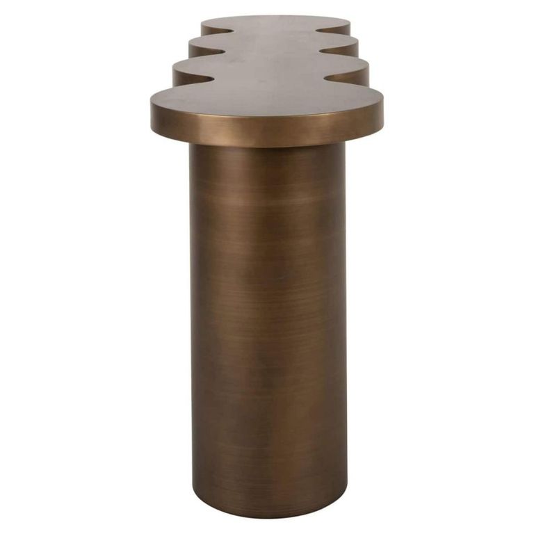 Bubba Console Table - Abstract - Brushed Gold - Metal