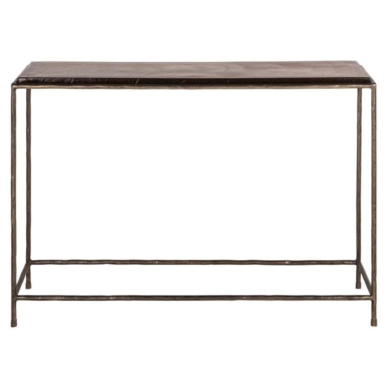 Villano Console Table - Bronze - Glass and Metal