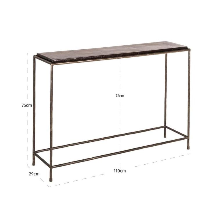Villano Console Table - Bronze - Glass and Metal