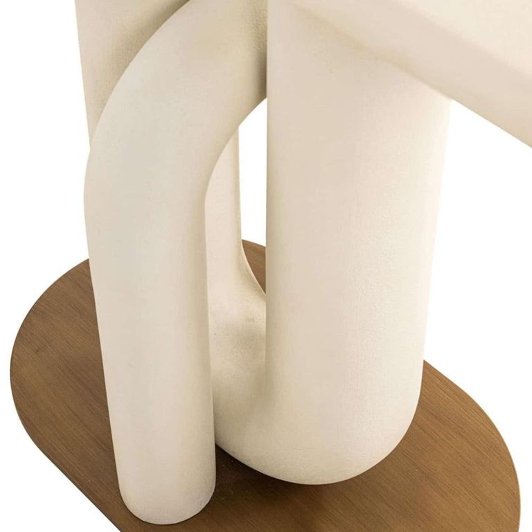 Winslow Console Table - Oval - White and Gold - Metal