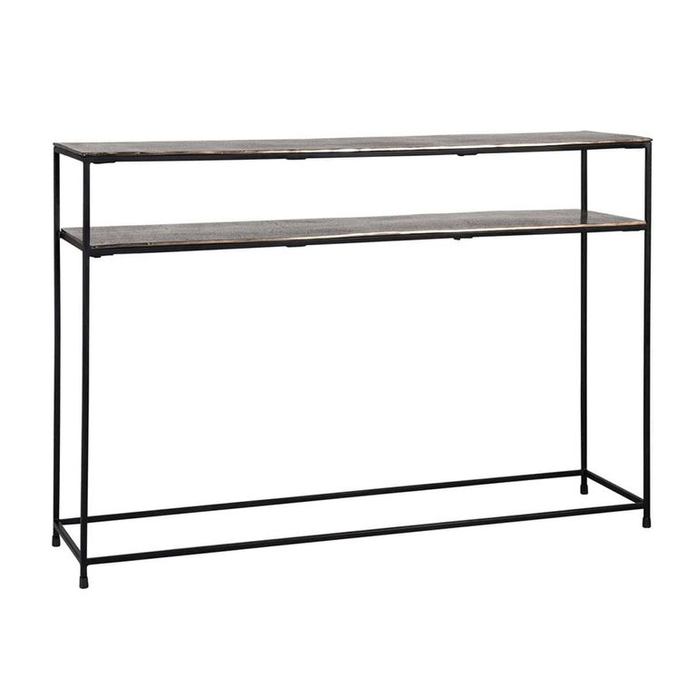 Chandon Champagne Gold Console Table with Shelf