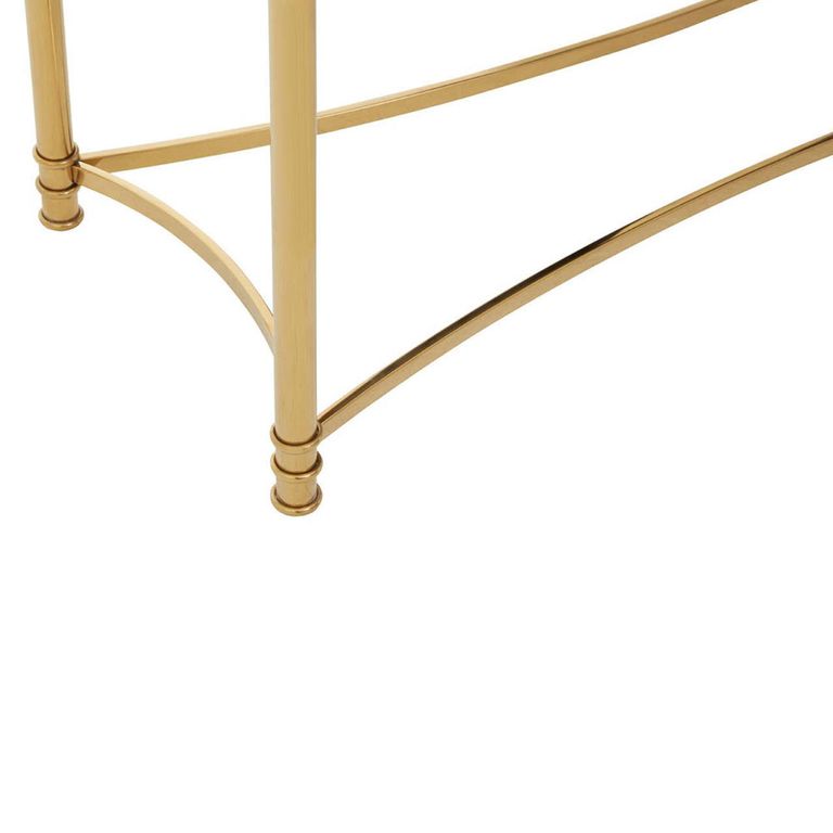 Ackley Console Table - Black Glass - Gold Legs