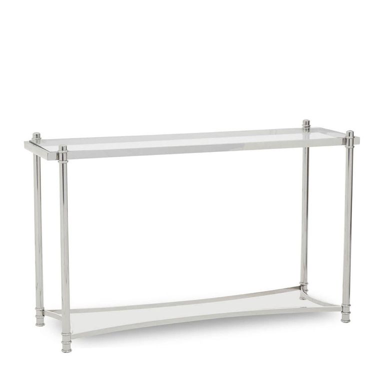 Ackley Console Table - Clear Glass - Silver Legs