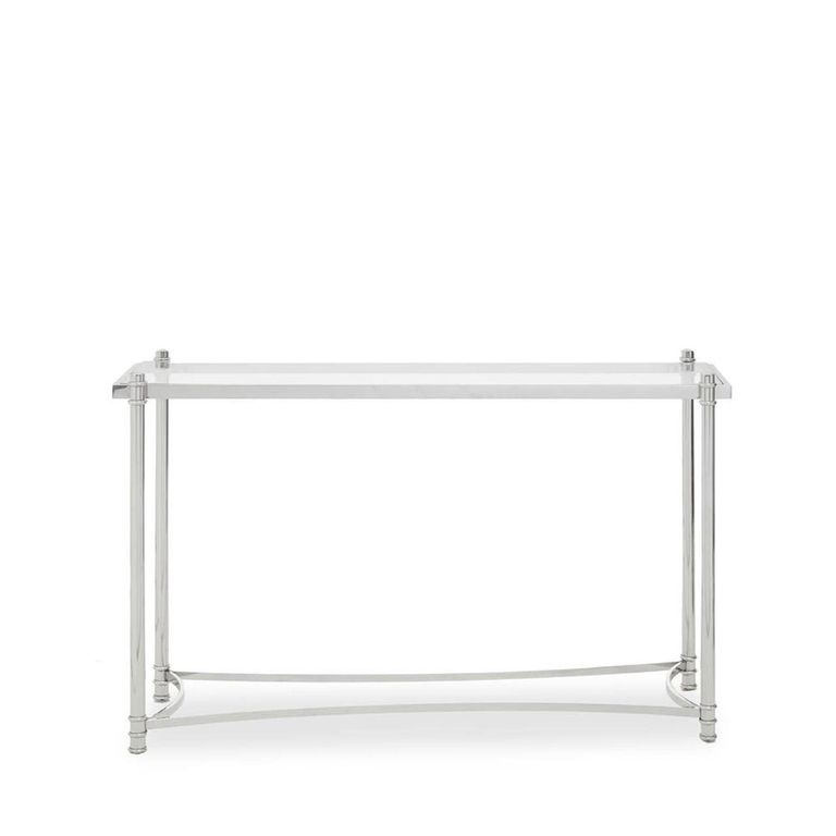 Ackley Console Table - Clear Glass - Silver Legs