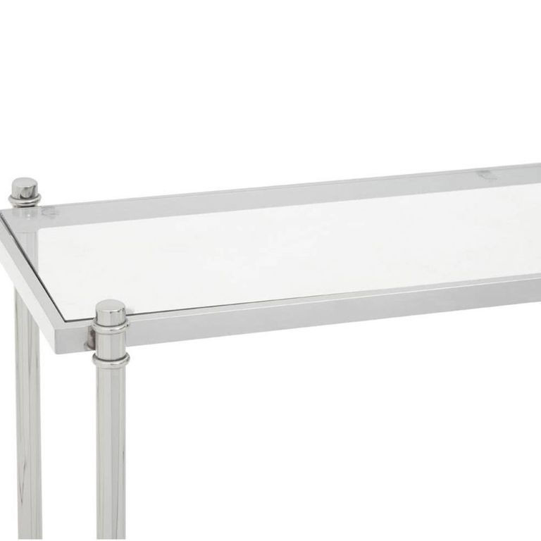 Ackley Console Table - Clear Glass - Silver Legs