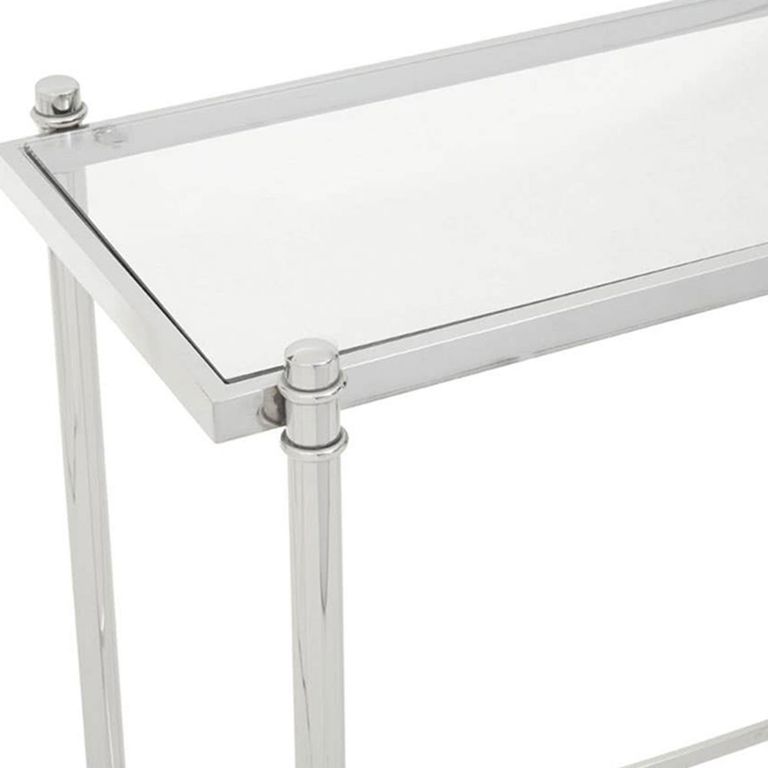 Ackley Console Table - Clear Glass - Silver Legs