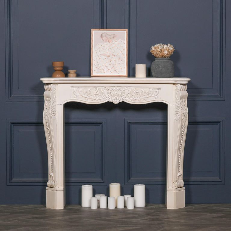 Aged Ivory Fire Surround - Hand Carved