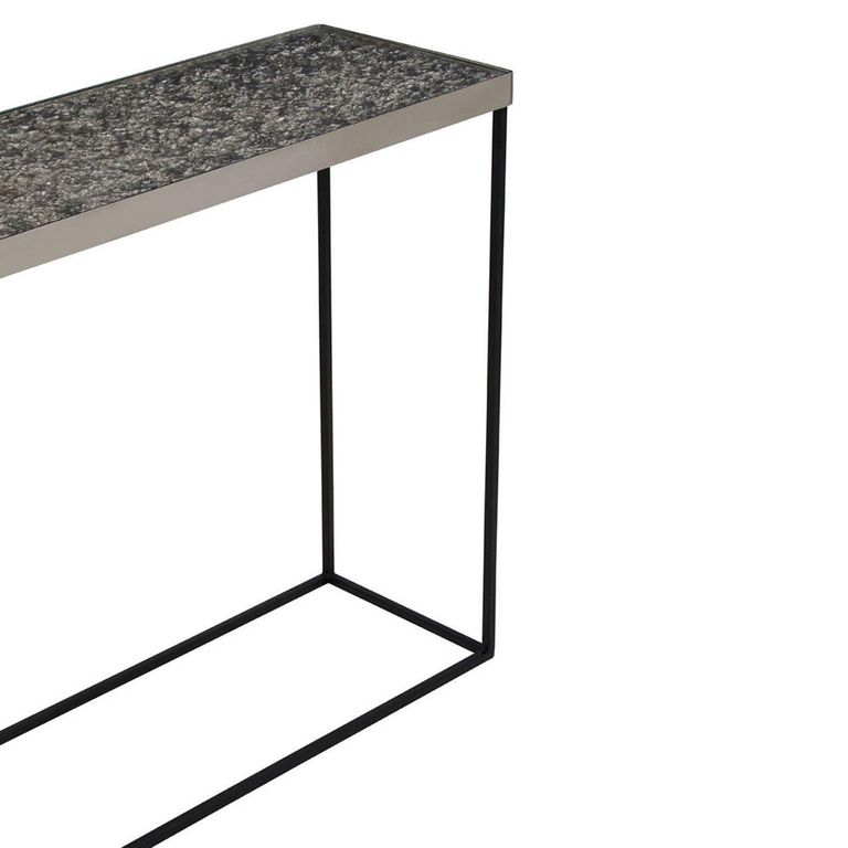 Akola Console Table - Glass and Silver