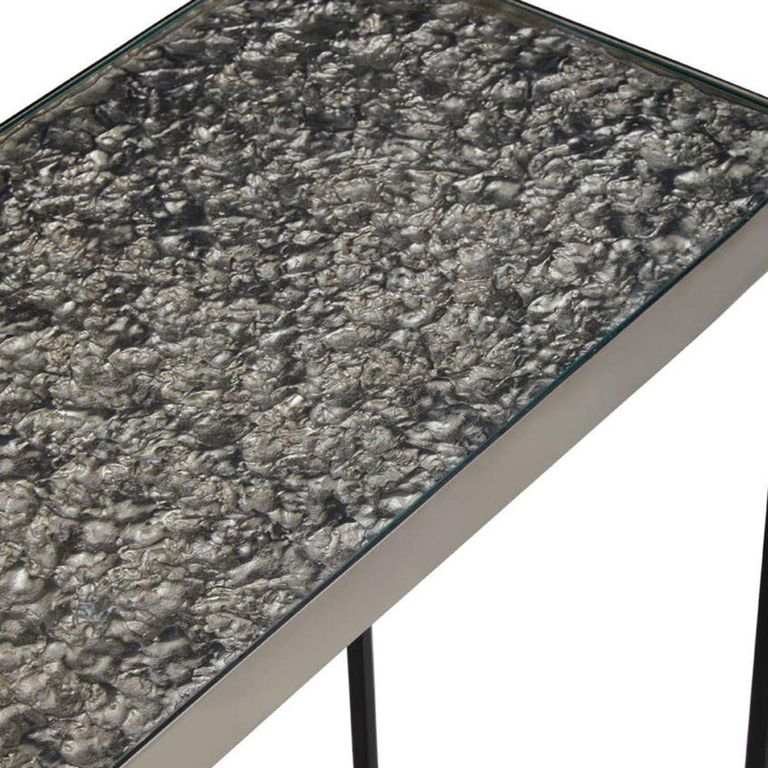 Akola Console Table - Glass and Silver