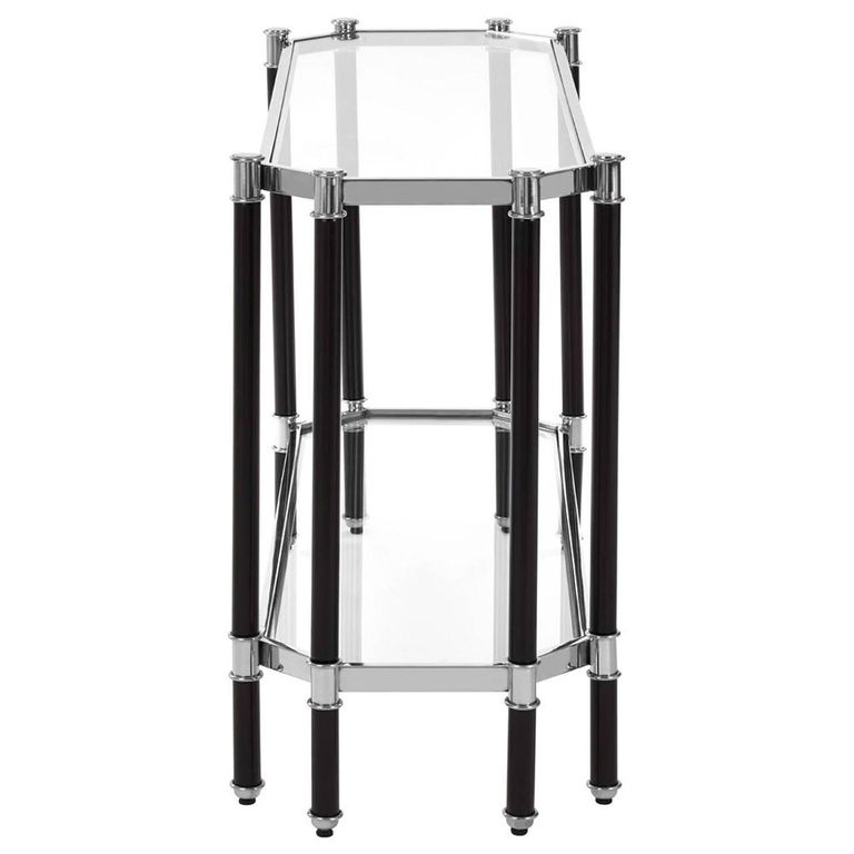 Allessi Console Table - Clear Glass and Chrome - Oval