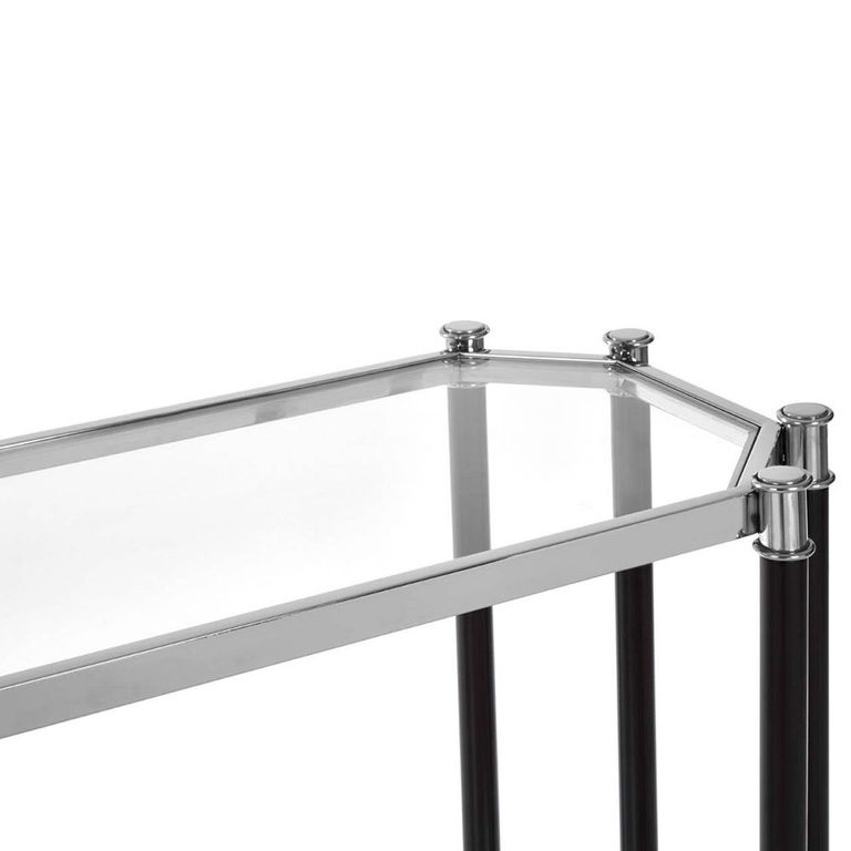 Allessi Console Table - Clear Glass and Chrome - Oval
