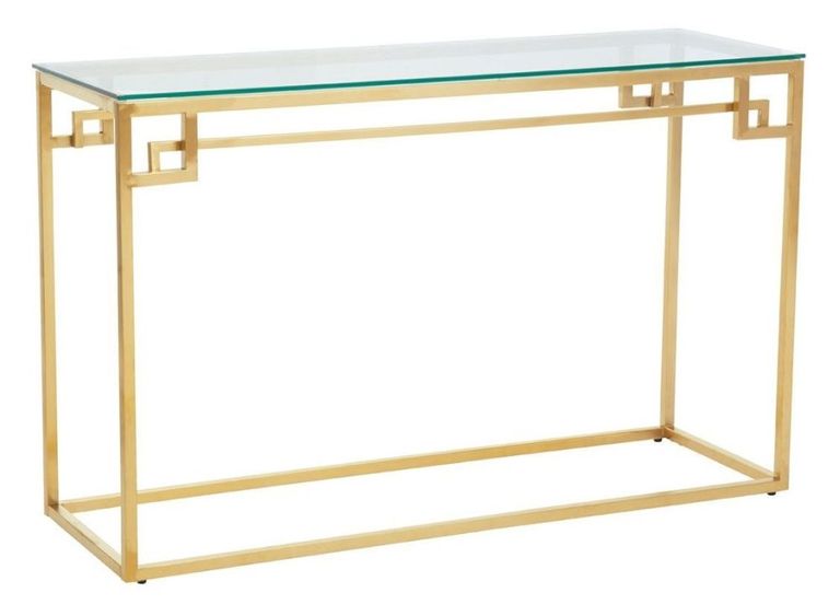 Allure Console Table - Glass - Brushed Gold Base