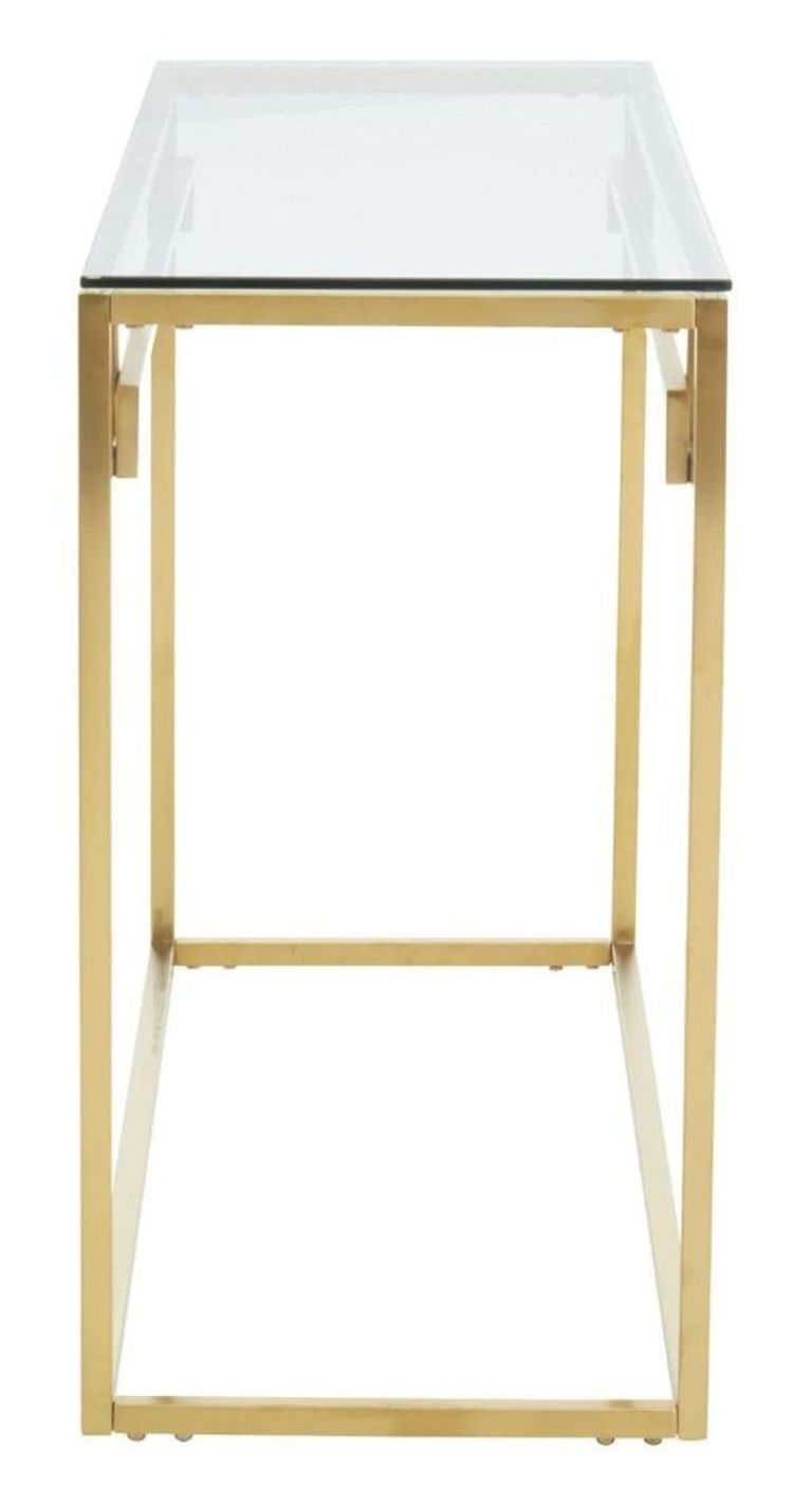 Allure Console Table - Glass - Brushed Gold Base