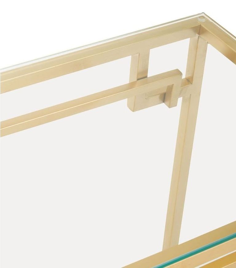 Allure Console Table - Glass - Brushed Gold Base