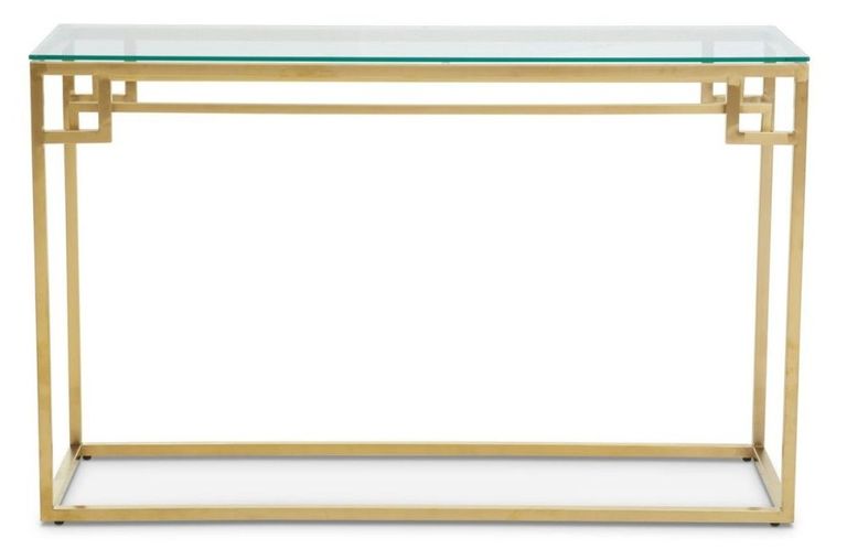 Allure Console Table - Glass - Brushed Gold Base