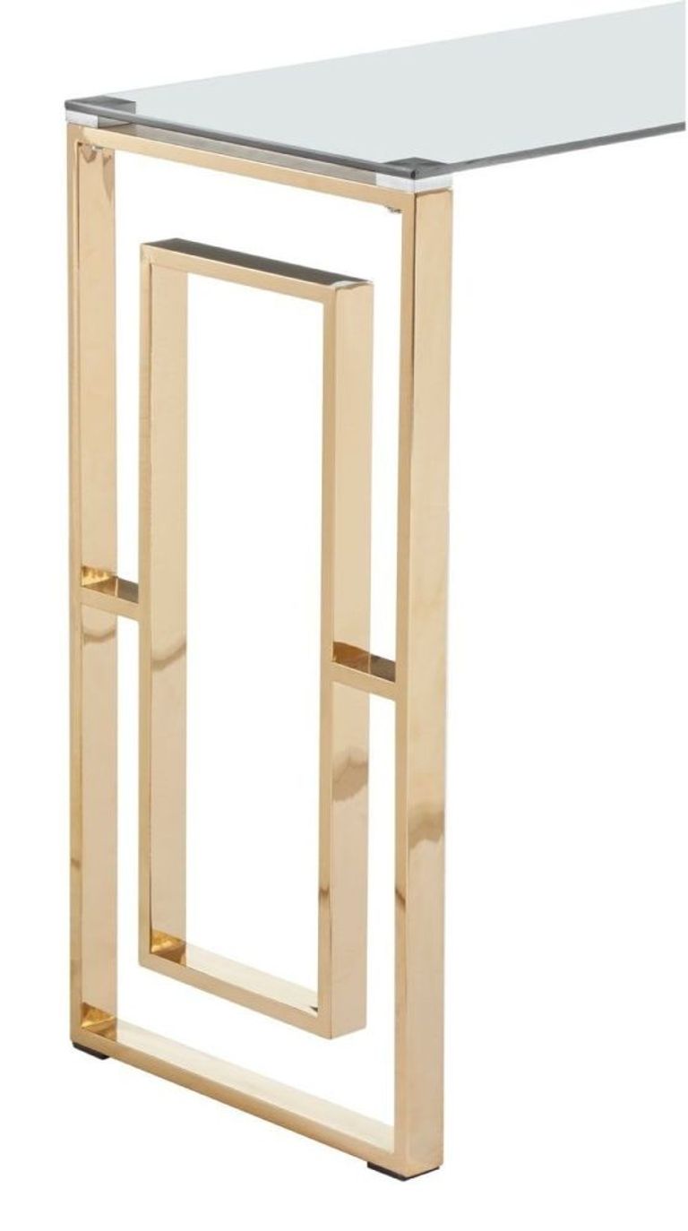 Allure Console Table - Glass - Gold Base