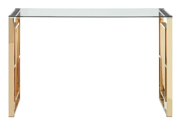 Allure Console Table - Glass - Gold Base